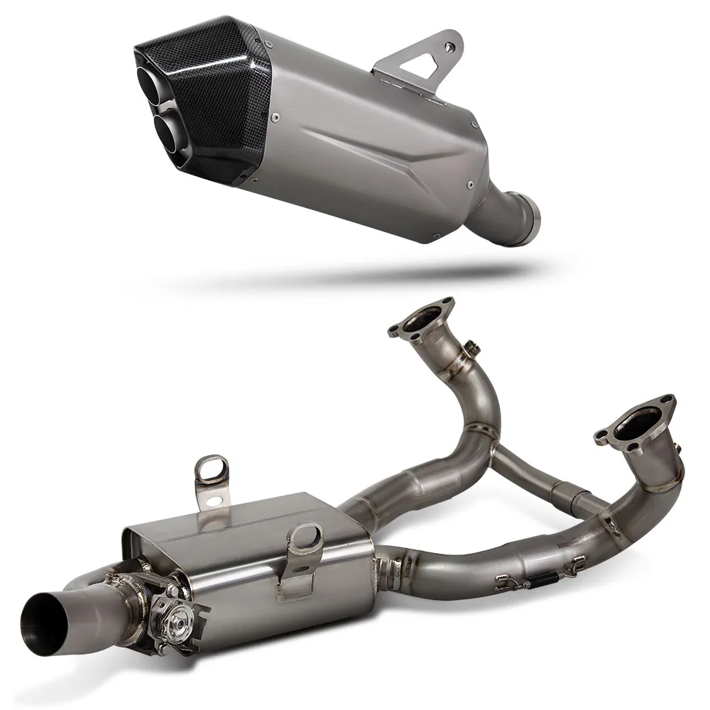Motorcycle Exhaust Full System For BMW R1300R R1300RS R1300GS Escape Titanium Modify Manual valve Front Pipe Slip on Muffler
