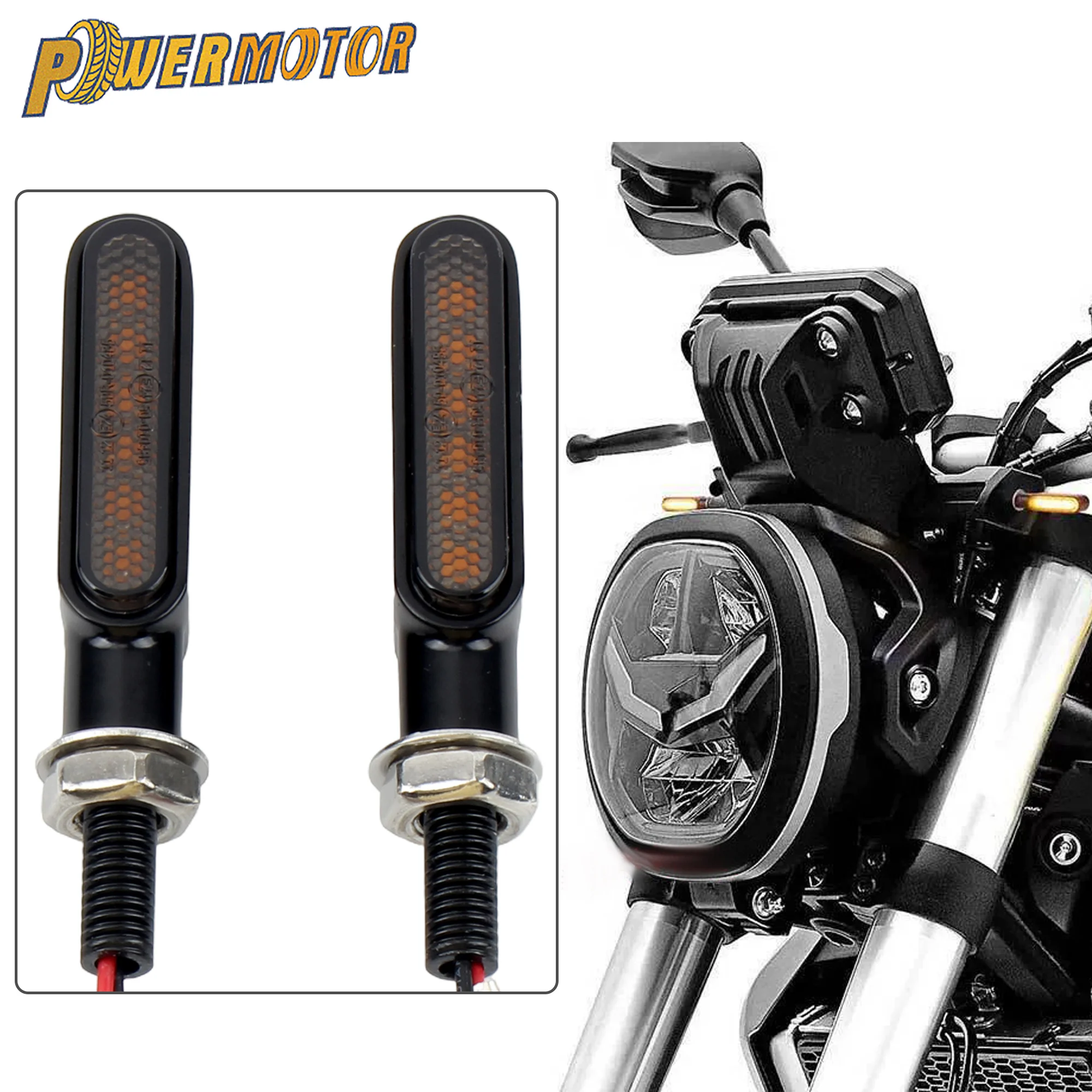 

2pcs Motorcycle M8 Mini LED Turn Signal 3/6 leds Light Amber Flowing Indicators Lamp Motocross Scooters Moped Modified Parts