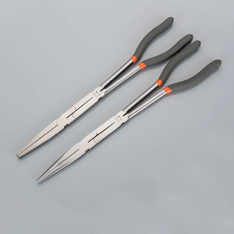 Long Fishing Pliers Straight 45 90 Degree O-Shape Bend Needle Nose Pliers Plug Puller Multi-functional Mechanics Home Hand Tool