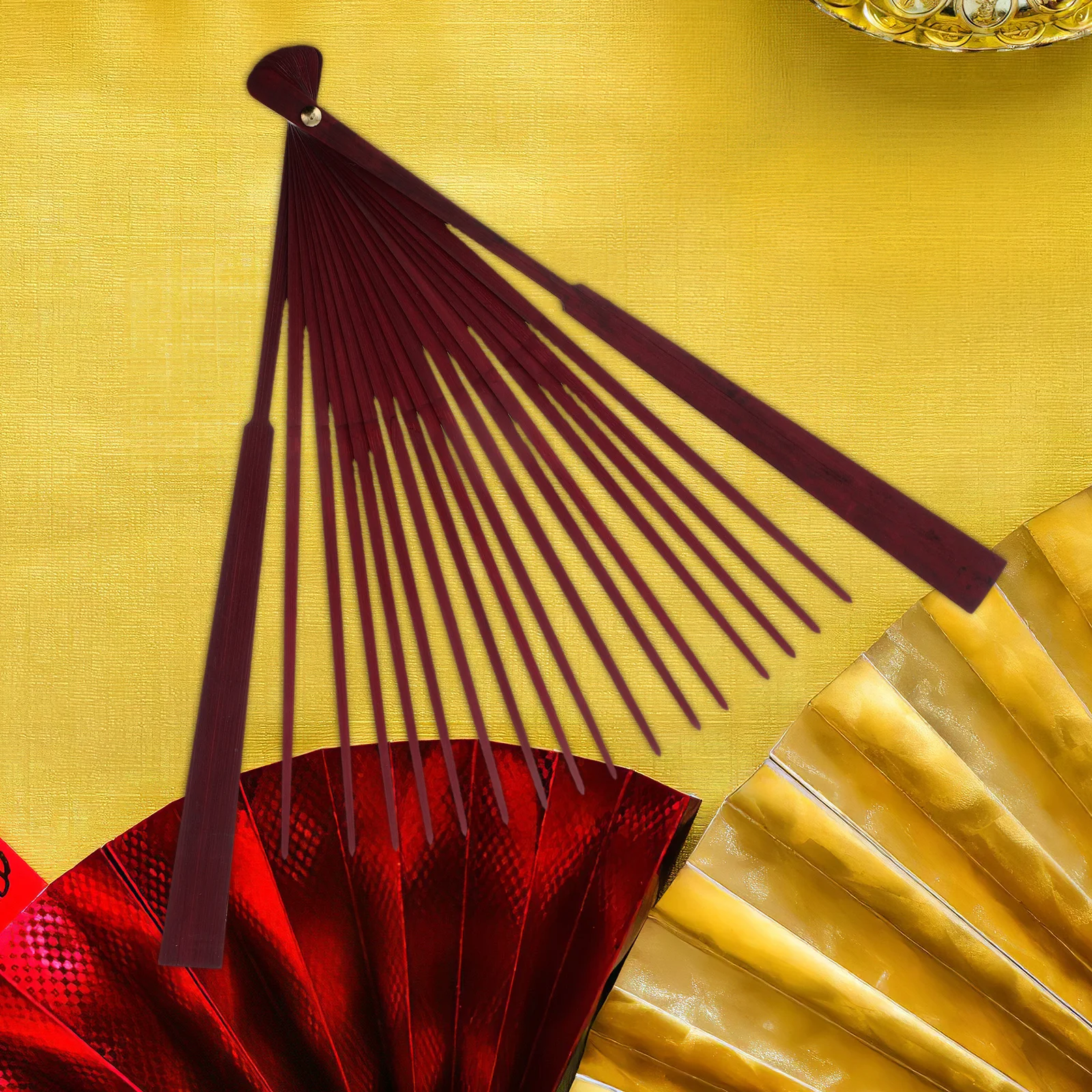 

Painted Paper Fan Accessories Portable Handheld Wooden Diy Blank Folding