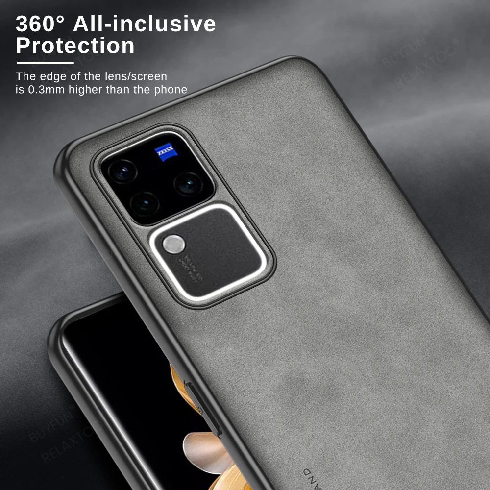 Sheepskin Leather Case For Vivo V30 VivoV30 Pro Back Cover Lens Protection Shell Capas Vovi V30Pro V 30 30V VivoV30Pro 5G Funda