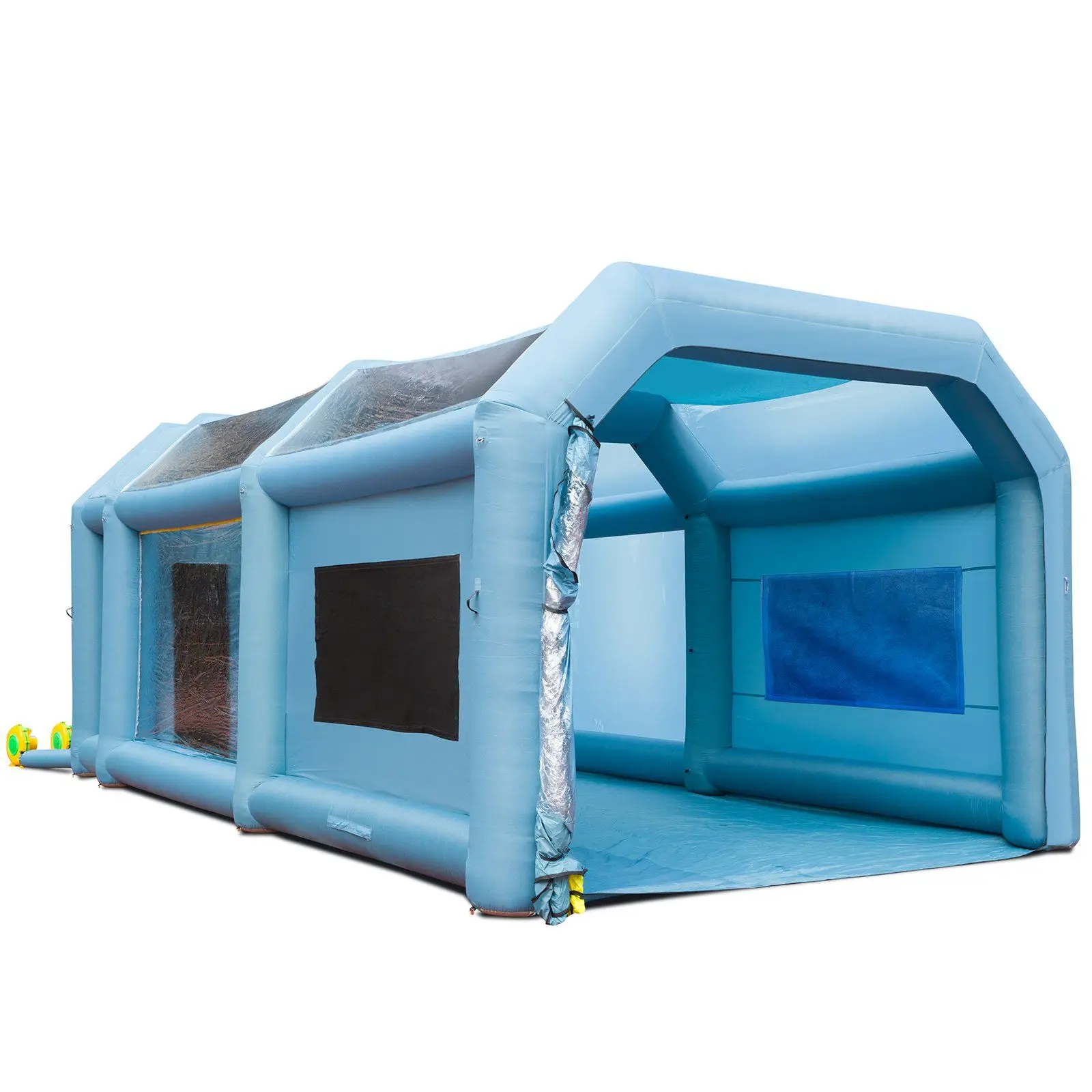 

Inflatable Paint Booth 26x15x11ft with Dual 750W+950W Blowers, Sealed Air Filtration Spray Tent