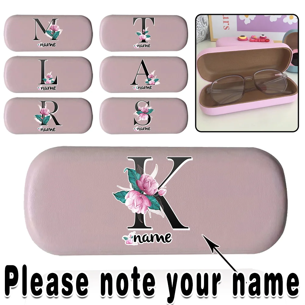 

Customized Name Glasses PU Box Myopia Glasses Organizer Case Sunglasses Convenient Storage Hard Shell Personalized DIY Name