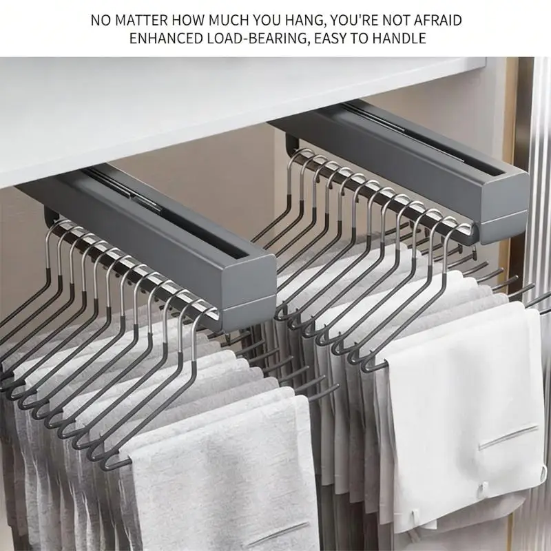 Long Use Aluminum Telescopic Clothing Support Quiet Operation Perfect For Bedroom And Bathroom Storage M4YD
