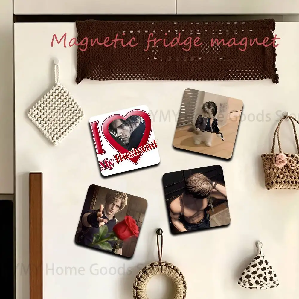 Anime Leon K-Kennedy Fridge Magnetic Magnet PVC Memorial Decor for Family Friends Students Adults