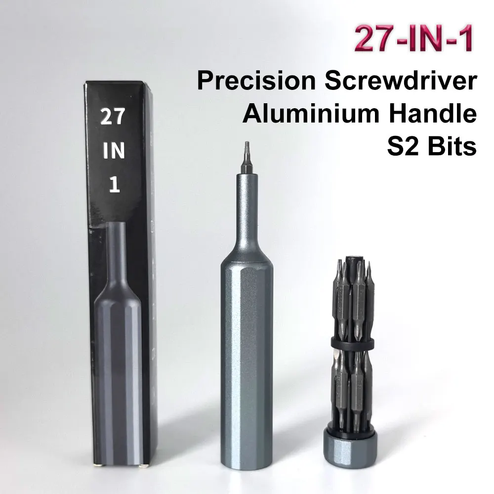 27‑in‑1 & 39‑in‑1 Magnetic Precision Hand Screwdriver Set Handle with Built‑in Bit Storage for Phones Laptops Electronics Repair