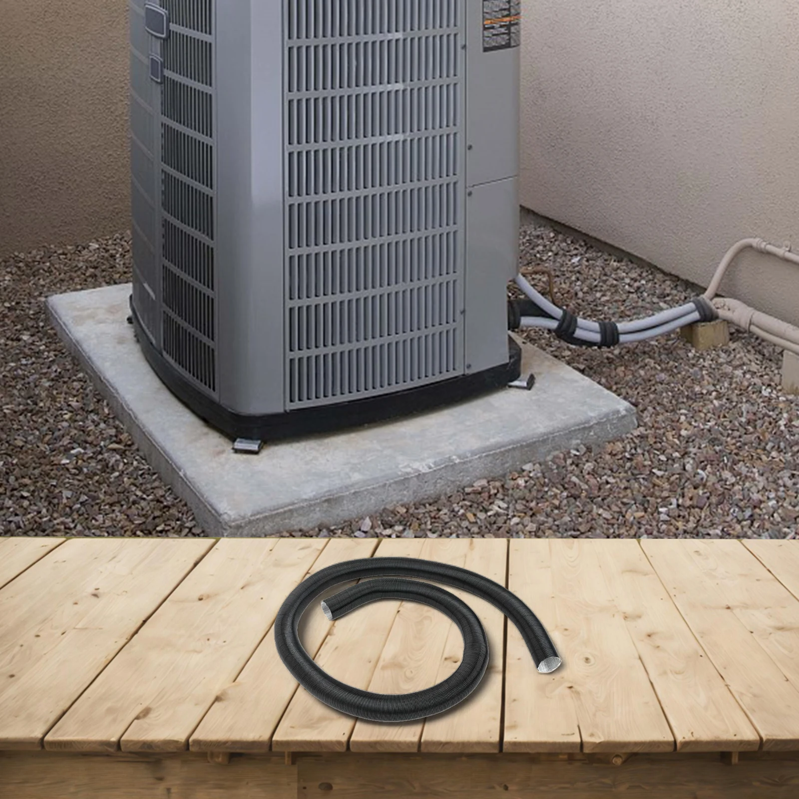 Aluminium Foil 25 Mm Air Intake Heating Duct Pipe, Stretchable Flame Retardant Hose For Webasto Diesel Heater