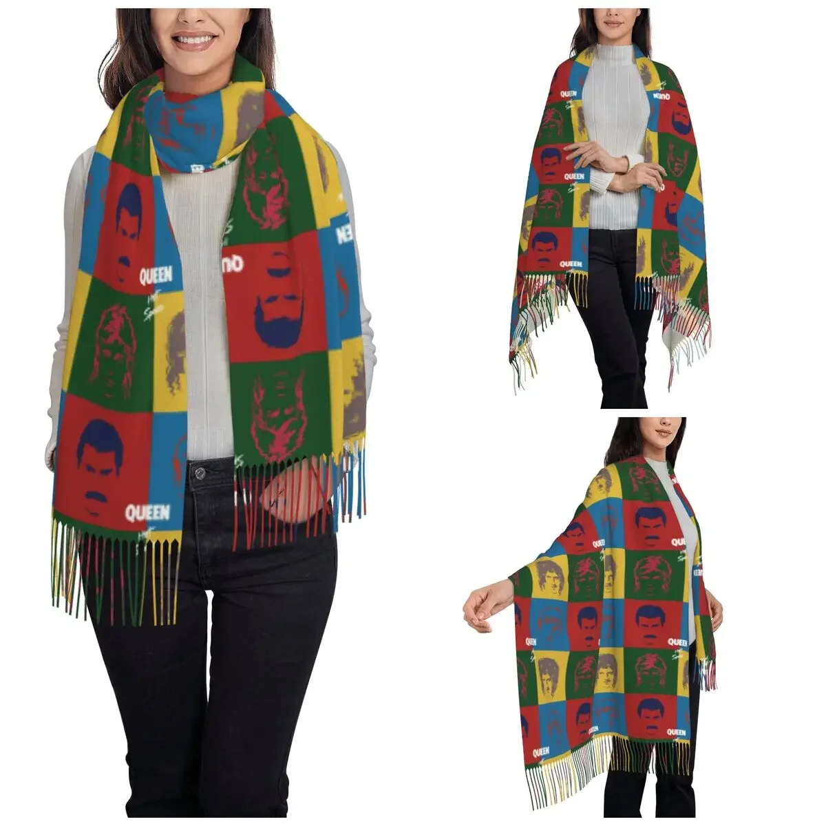 Queens Shawl Wrap Womens Winter Warm Long Soft Scarf Freddies Mercurys Band Pashminas Shawl Scarves