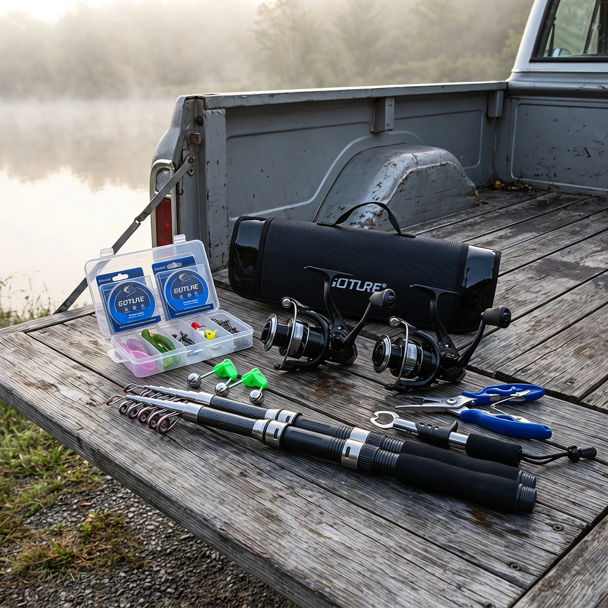 Reel Bag - Goture Carbon Teleskop-Spinnrute mit Rolle, Komplettset