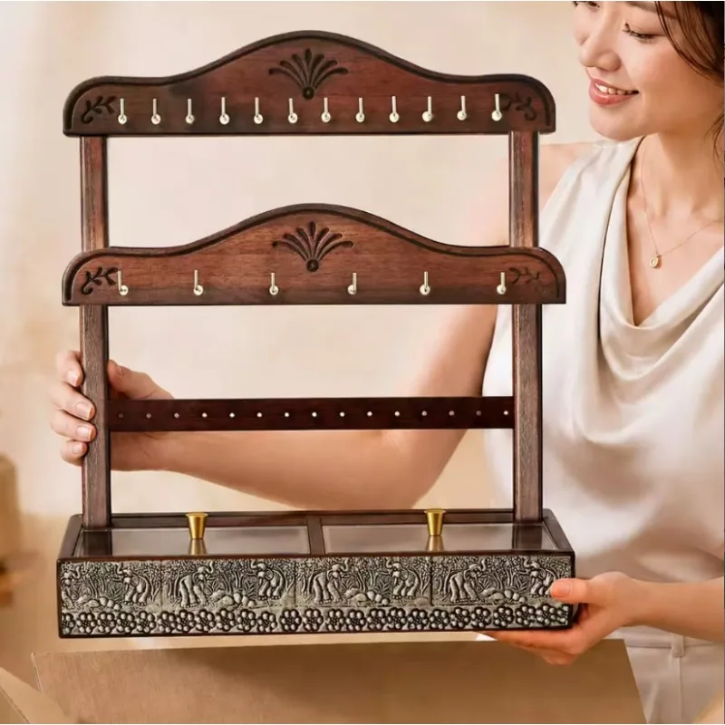 Solid Wood Desktop Display Rack, Bracelet Storage Box, Necklace, Bracelet, Watch Jewelry Rack.