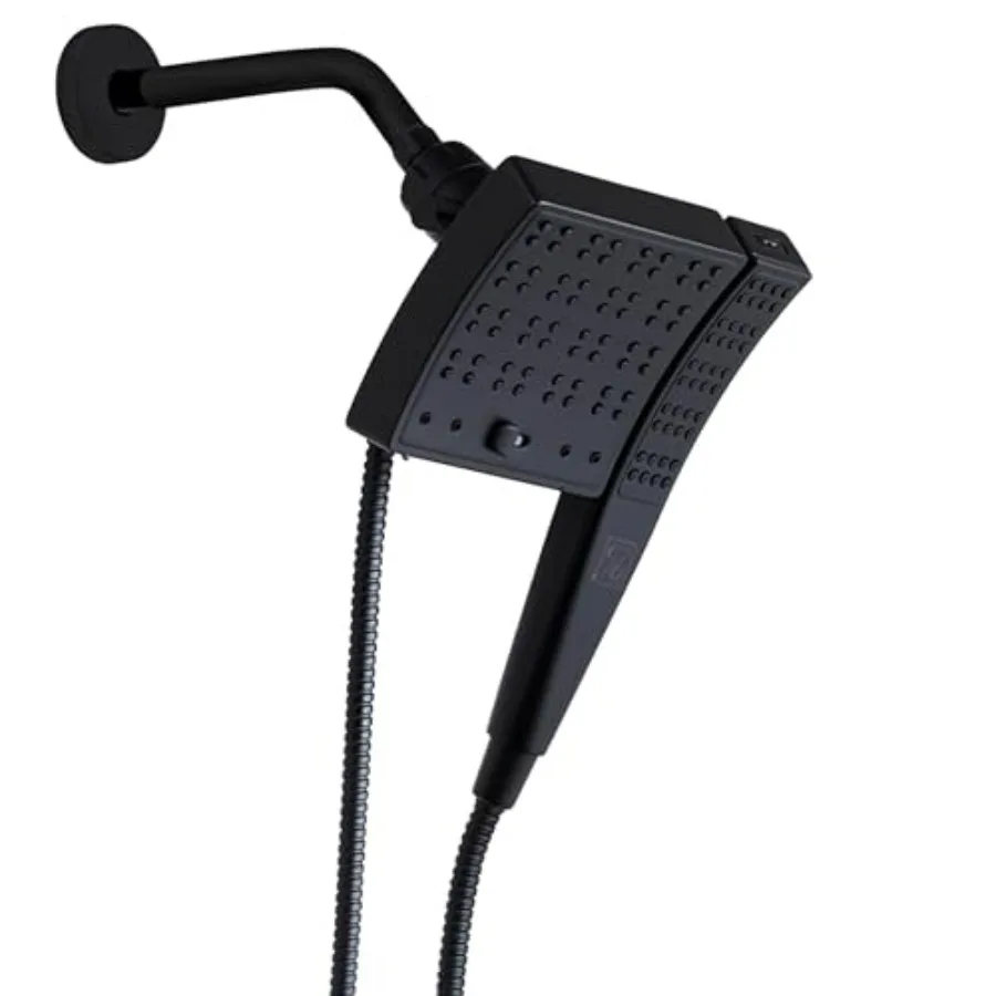 SEVENTY 3-Setting Dual Combo Fixed and Handheld Showerhead in Matte Black 12163
