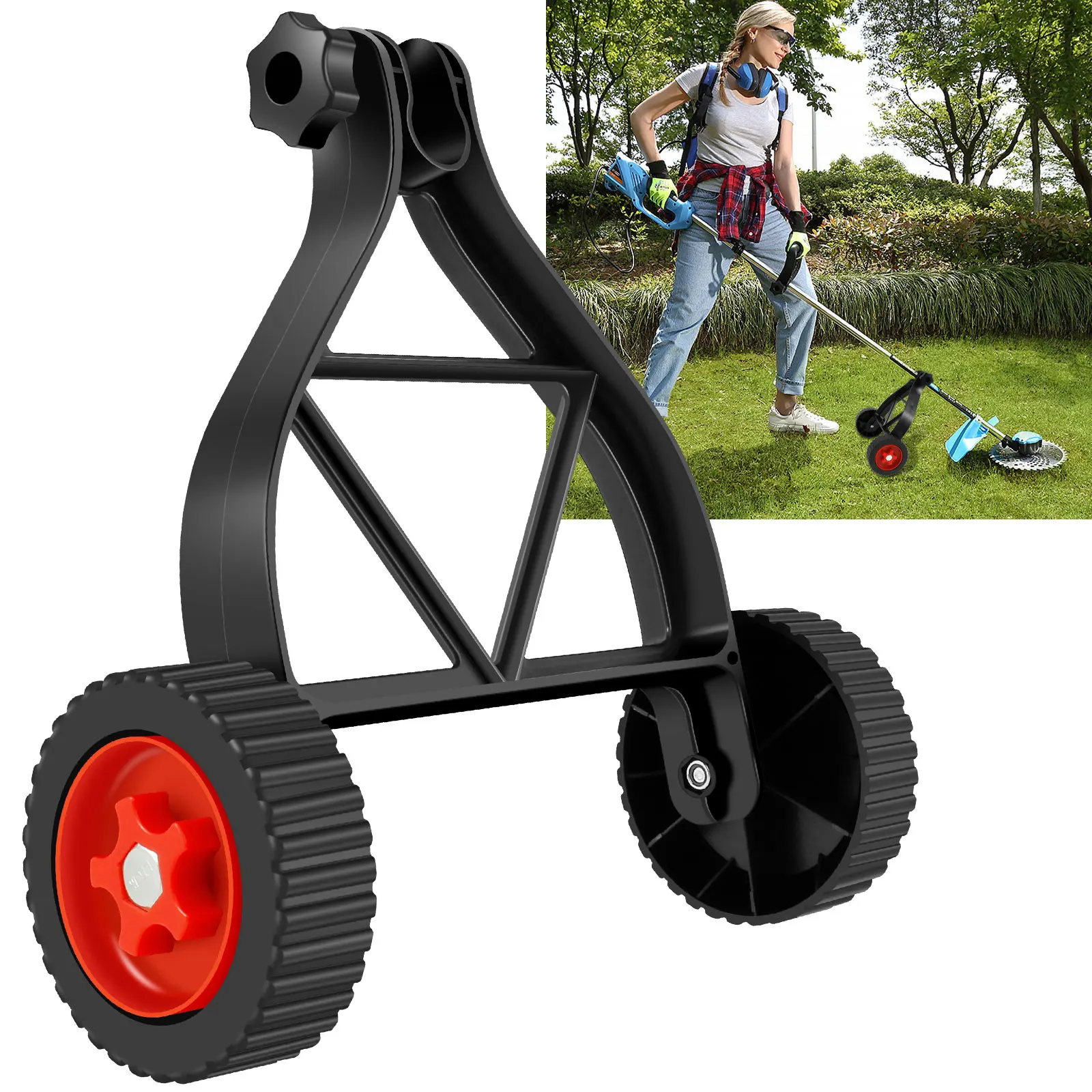 

Weed Trimmer Support Wheel Adjustable Lawn Mower Auxiliary Wheels User-Friendly Weed Trimmer Wheel 26mm-28mm Portable Reusable