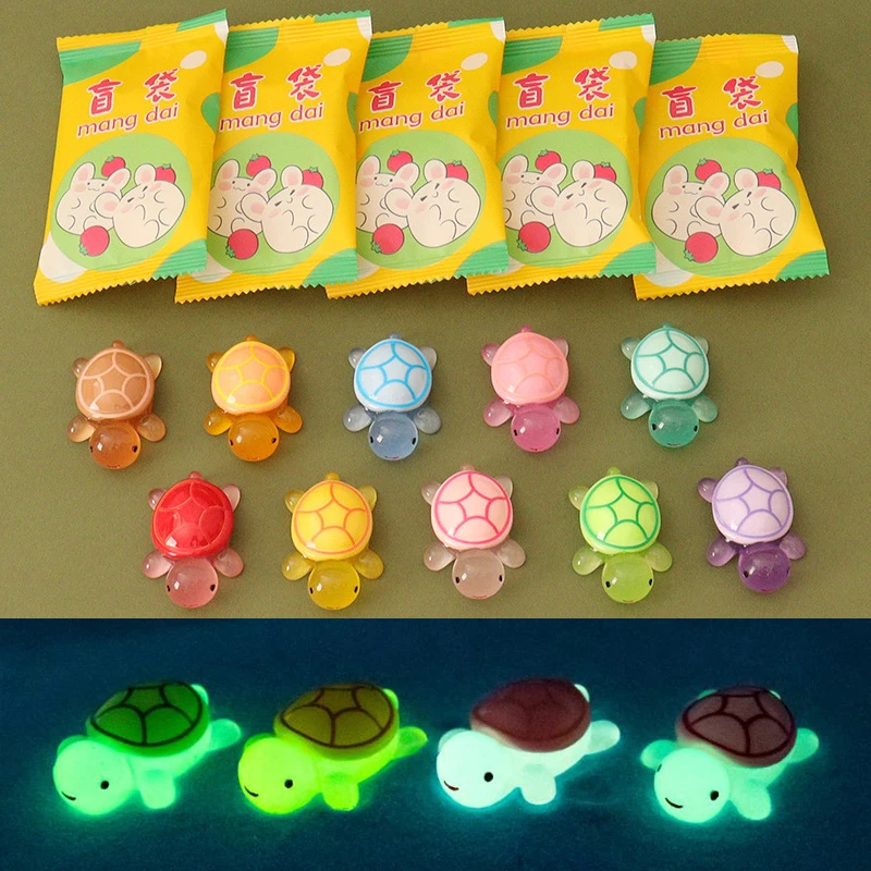 Mini Turtles Luminous Ornament Crafts Miniature Figures Tiny Turtles Micro Landscape Car Decoration Accessories Gifts