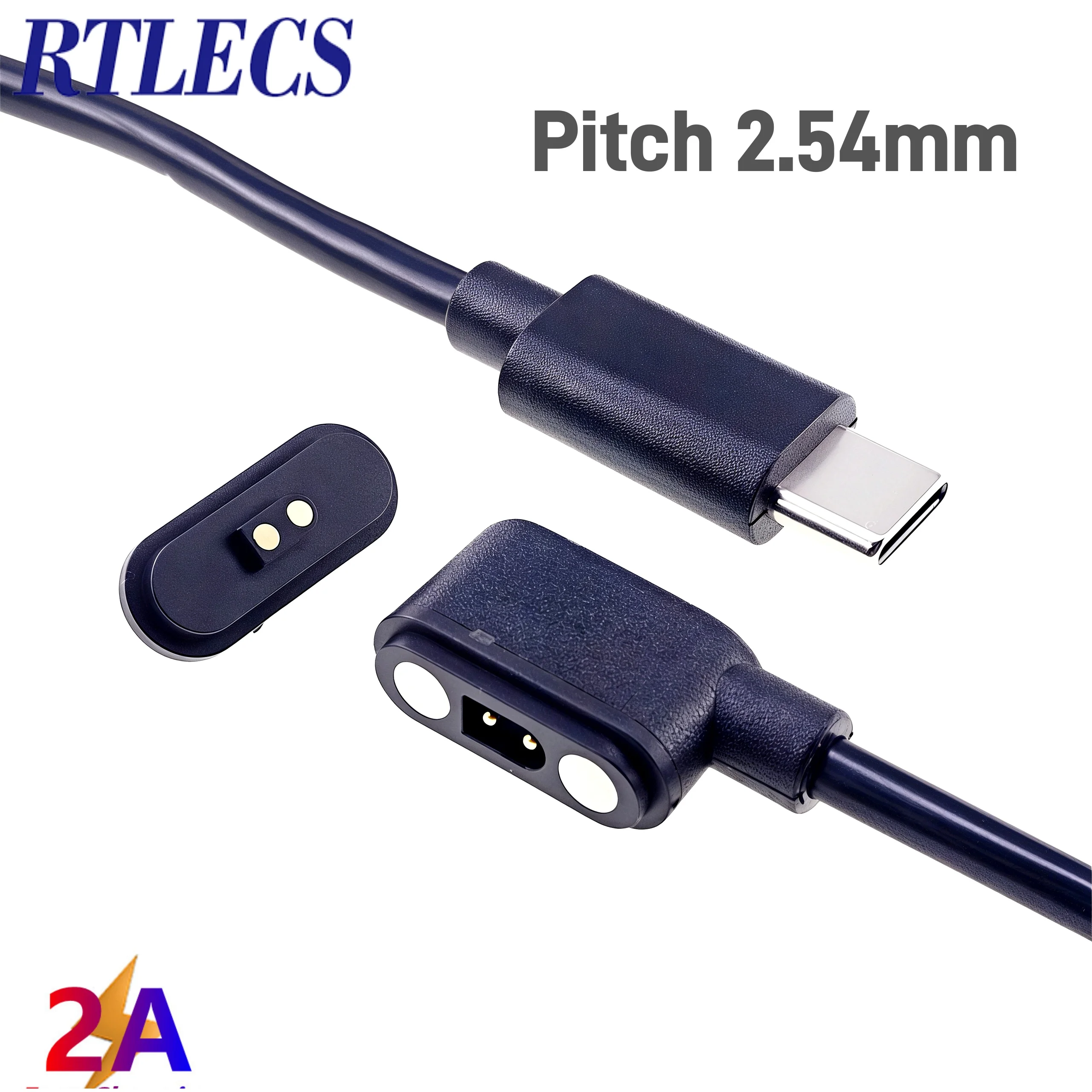 Magnetic Pogo Pin USB-C Cable Spring Loaded Type C 2 4 6 Position Connector Power Data Transfer for Smart Watch Beauty&Health