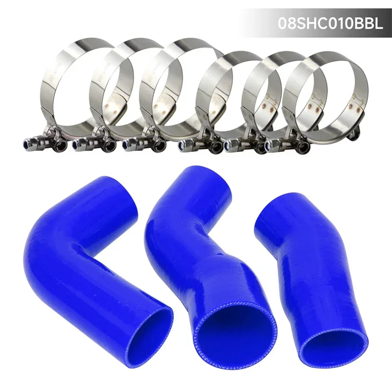 Silicone Intercooler Turbo Pipe Hose W/ T-Clamps Kit Fits For BMW E60 E61 530d 525d