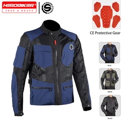 Summer Blue Motorcycle Jacket CE Certification Anti-fall Motor Jacket For Men Breathable Off-road Jacket Wear Resistant S-6XL