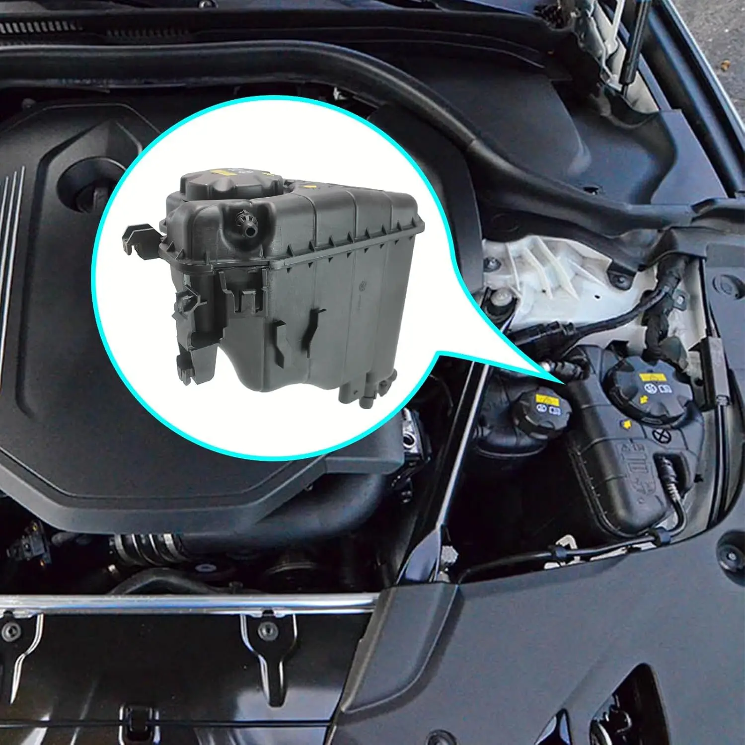 

17138610656 Расширительный бачок системы охлаждения двигателя с датчиком и крышкой для BMW 530e, 530i, 530i xDrive, 540i, 740e, 740i, 17138742975