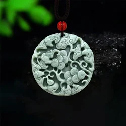 Jade Bat Pendant Pendants Necklaces Men Natural Gemstone Green Gemstones Fashion Necklace Charms Luxury Amulet Jewelry Gift Man