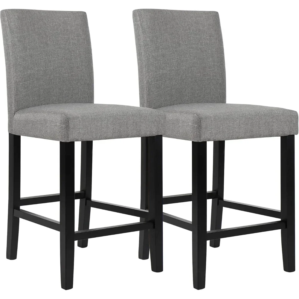 

Bar Stools Set of 2-4, 24.8 Inch Upholstered Fabric Counter Height Stools, Modern Kitchen Island Wood Bar Chairs Barstools
