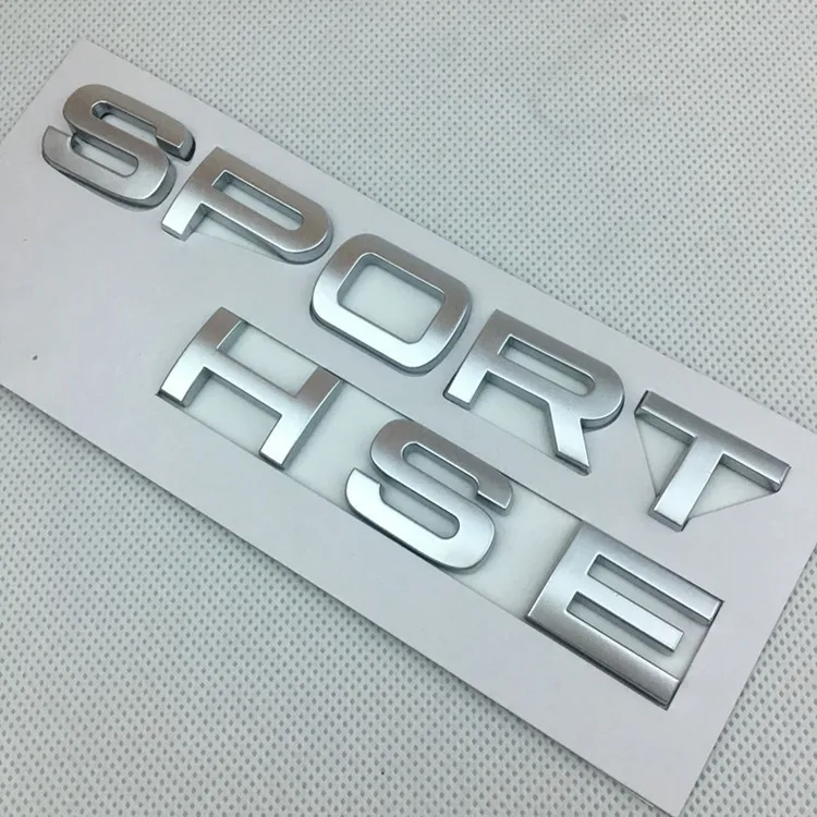 Black Sport HSE Letra Grande Bota Emblemas, Adesivo De Carro Para Range Rover, Novo Cromo, Matt Silver, Emblema, Land Rover, 1Pc