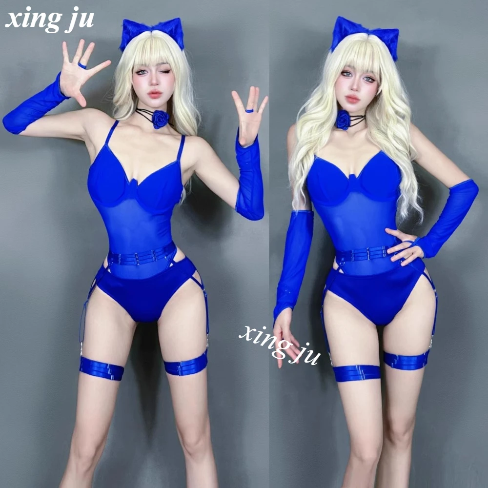 

Женский сексуальный прозрачный комбинезон на бретельках для певицы, одежда для выступлений на сцене, ночной клуб, диджей, узкие шорты для танцев на пилоне, клубная одежда для горячих девушек