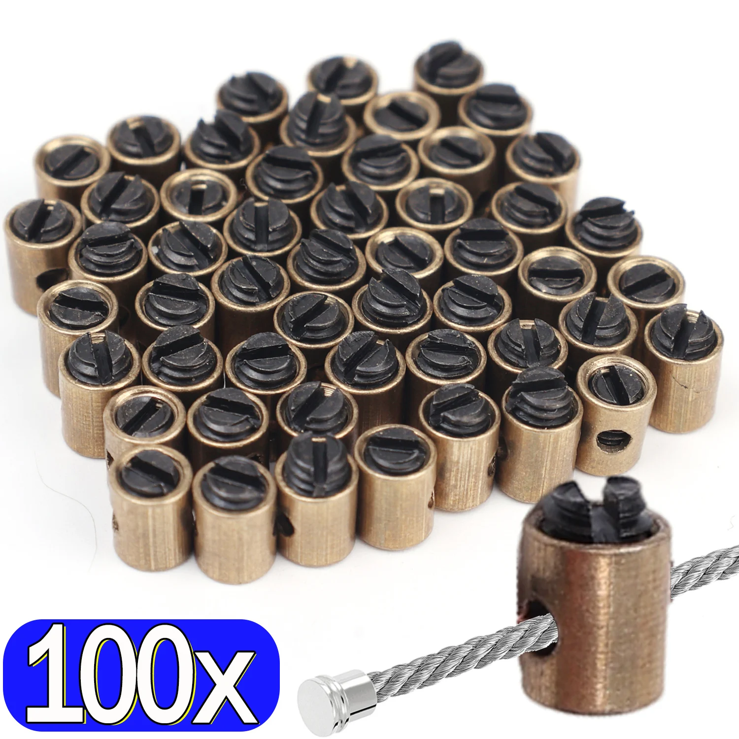 

10-100 шт. сменный стопорный болт троса дроссельной заслонки, универсальный для 50CC 250CC внедорожного мотоцикла ATV Dirt Pit Bike, медь, золото