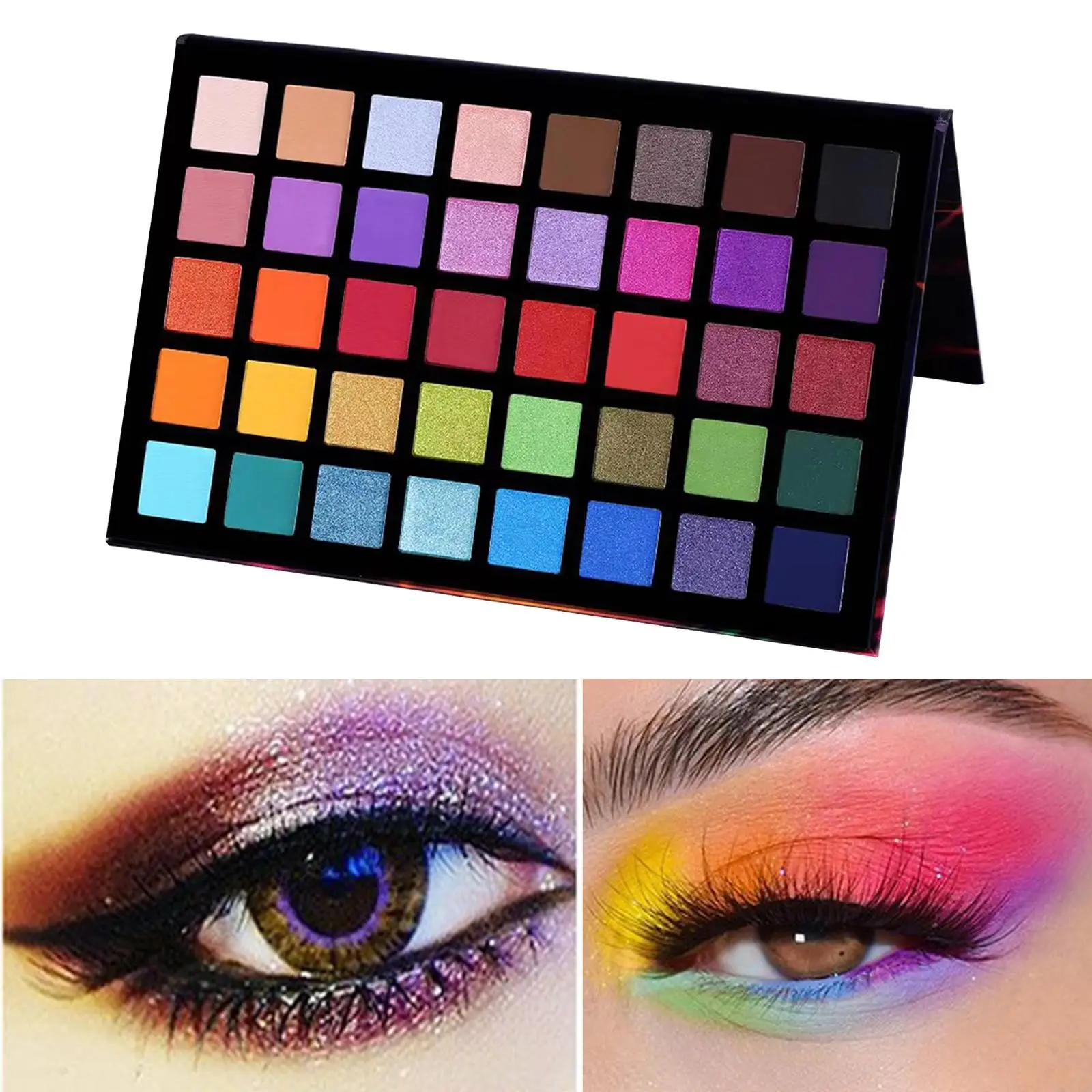 Paleta de maquillaje de ojos 40 colores altamente pigmentados mezclables textura suave exótico brillo desnudo sombra de ojos maquillaje para principiantes de maquillaje
