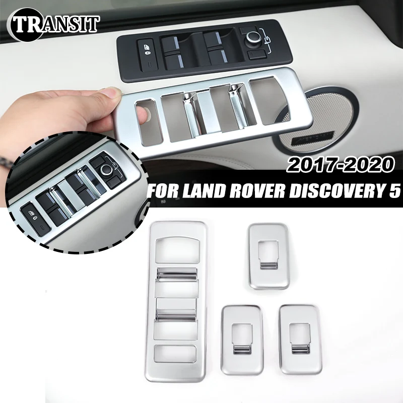 

Интерьер автомобиля ABS хромированный переключатель подъема окна, кнопка рамки, накладка, аксессуары для Land Rover Discovery 5 2017-2020