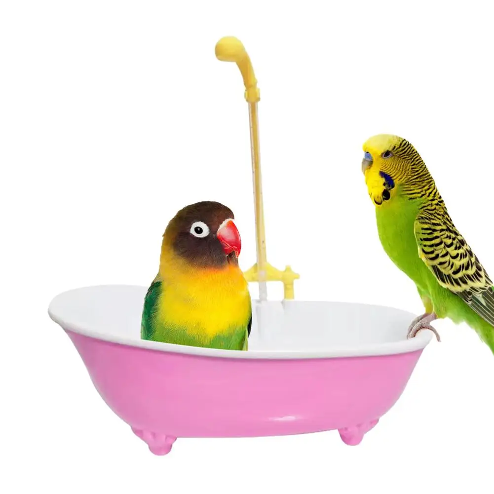 Parrot Automatic Bathtub Bird Bath Tub Bird Parrot Shower Tub Parrot Bowl Feeder Fountain Shower Bathing Birdbath Accessori K0C6