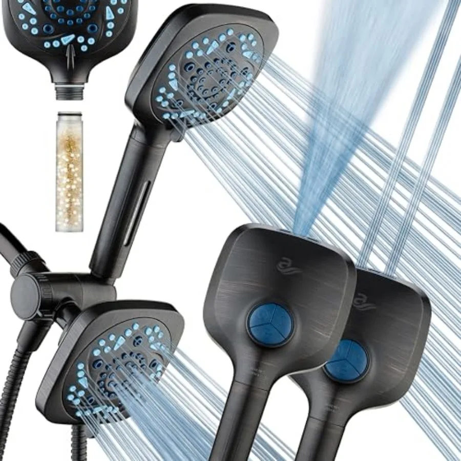 

6-way High Pressure 82 Spray Mode Filtered Showerhead Combo - Handheld Shower Head Filters Chlorine to Heal Dry Skin, Revive Ha