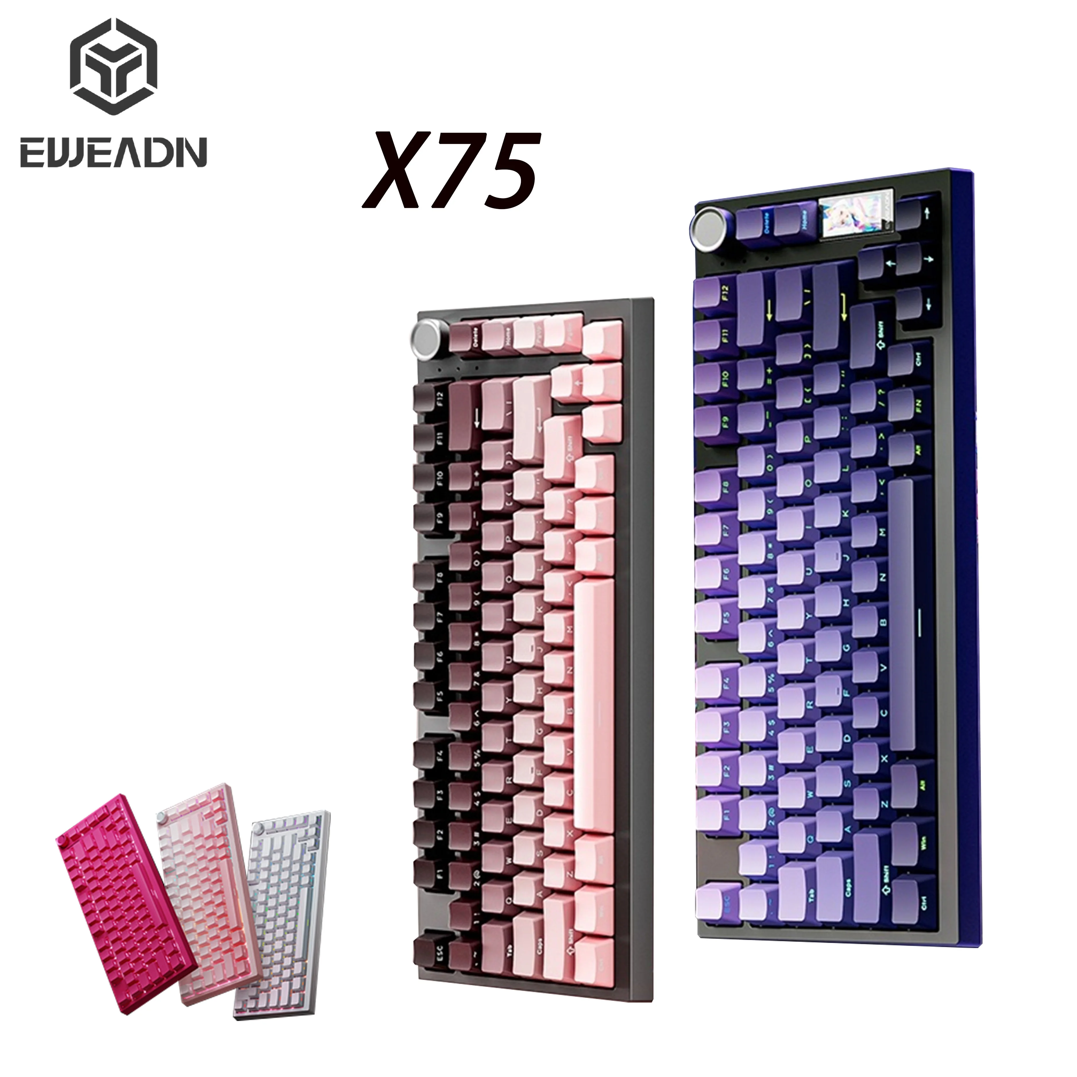 

EWEADN X75/X75Pro Магнитная игровая механическая клавиатура Трехрежимная беспроводная клавиатура с ручкой с экранными играми и офис