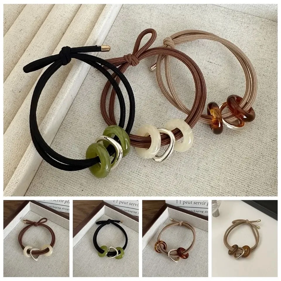 Circle Pendant Hair Ropes Fashion Headband Girl Ponytail Hair Rubber Band Hair Ties Headwear Accessories Ornaments Jewelry