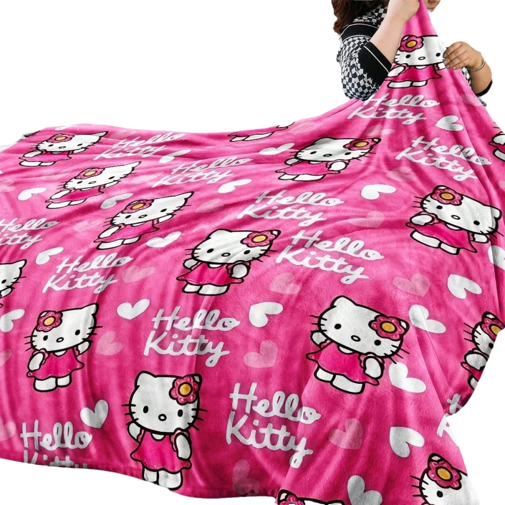 JIT Hello Kitty couverture rose dessin animé mignon imprimé pour chambre salon décoratif confortable doux Durable de haute qualité pour literie