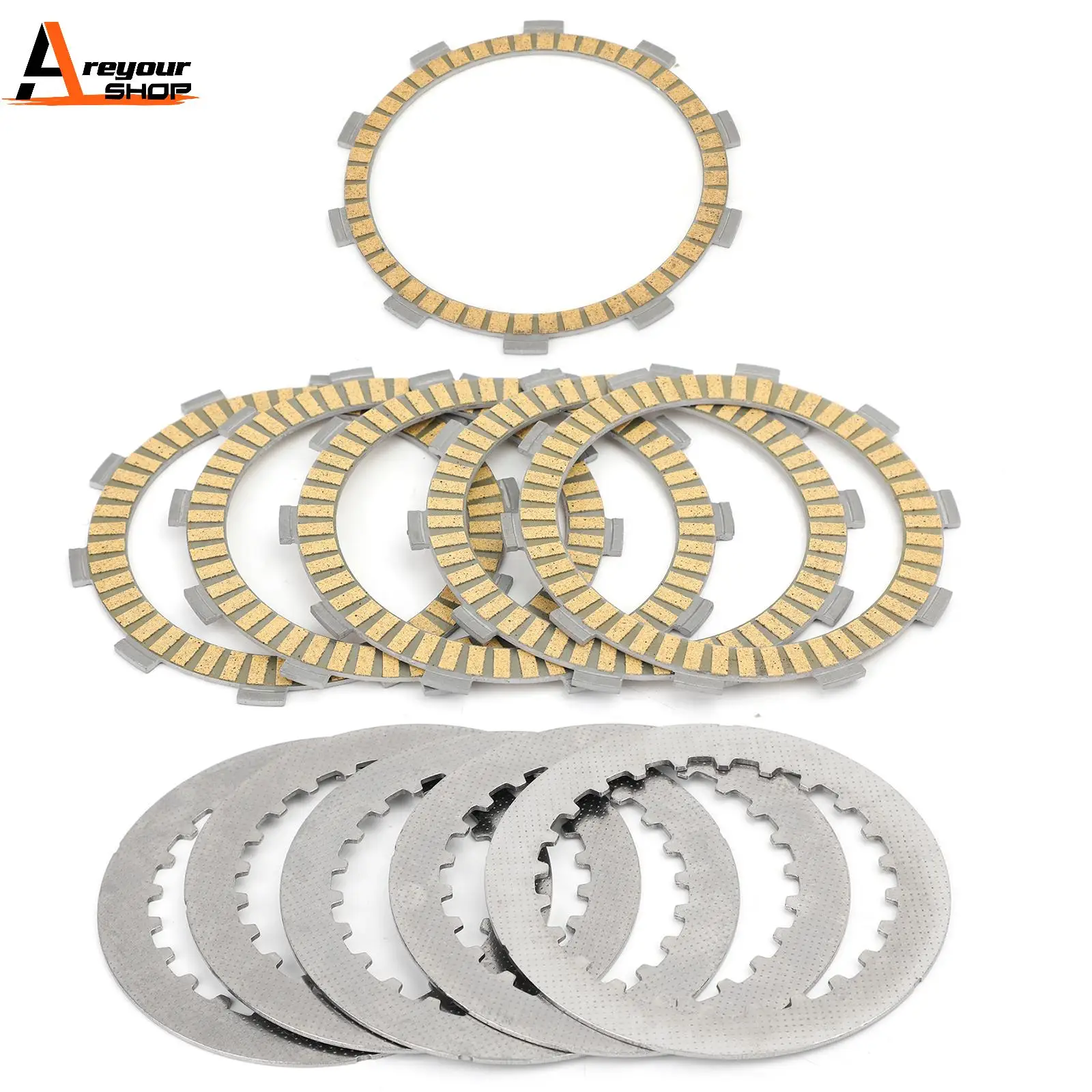 Areyourshop for Honda NV400 Shadow 400 VRX400T Steed 400 VT500 NT400 Bros Clutch Kit Steel & Friction Plates