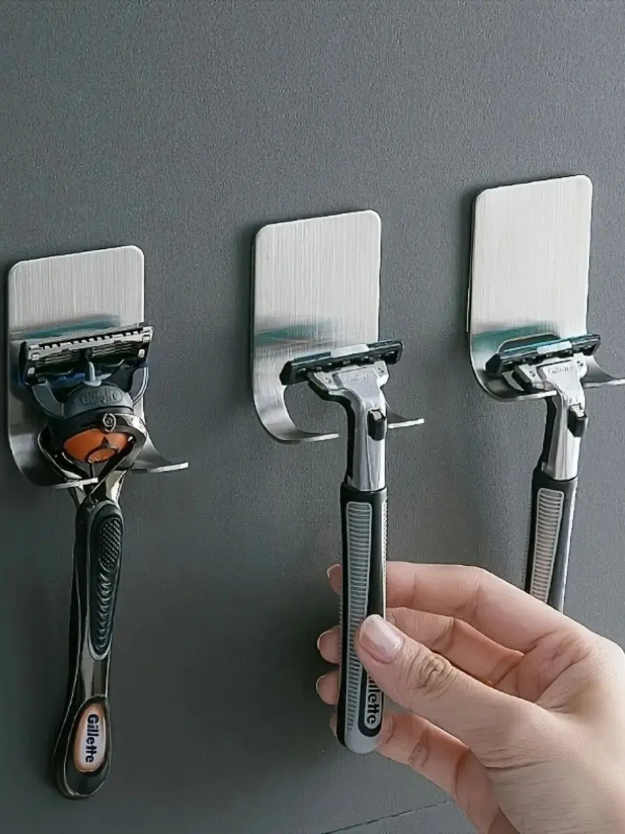 

Razor Holder 304 Stainless Steel Men Shaving Shaver Razor Stand Shelf Shaving Razor Storage Rack Bathroom Hook Organizer