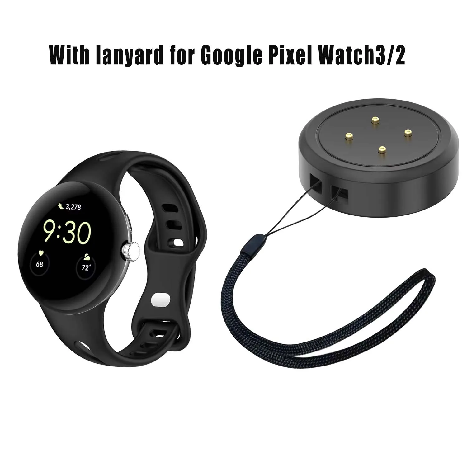 With Lanyard for Google Pixel Watch3/2 USB Smart Watch Charger Replacement Charger Google Charging Dock