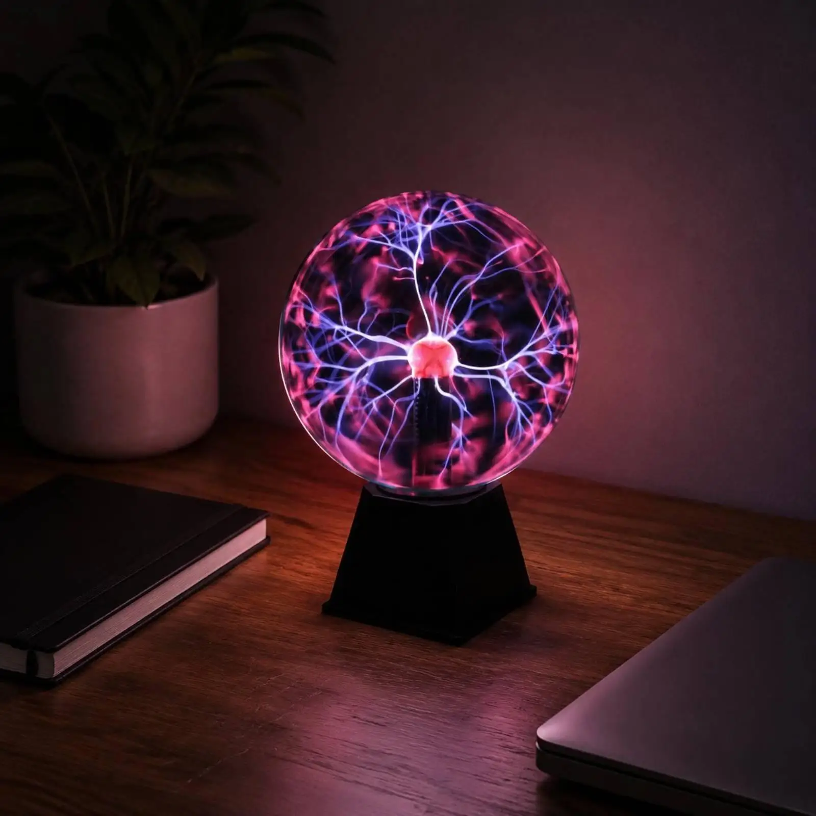 plasma-ball-table-lamp-8-inch-electric-filament-sphere-with-ebony-base-for-office-home-visual-accent