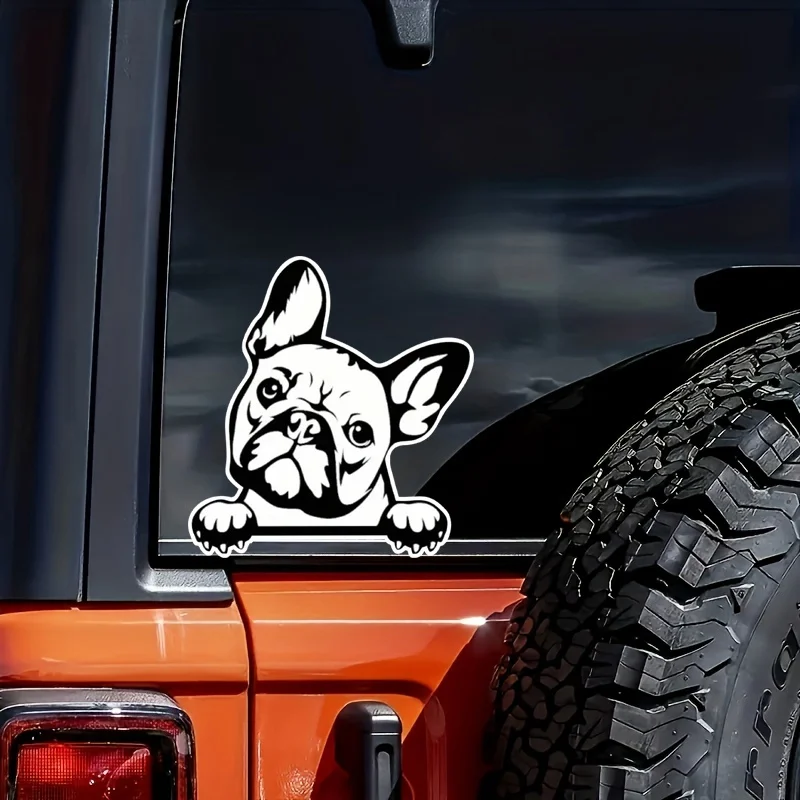 1 Piece, French Bulldog Pattern Vinyl Car Sticker, Popular Premium Sticker