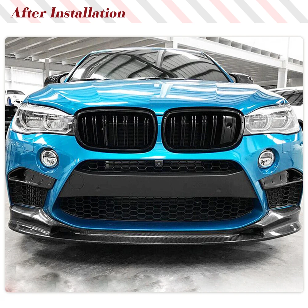 Carbon Fiber Car Body Kits Front Bumper Lip for BMW F85 X5M F86 X6M 2015 - 2018 Car Front Bumper  ChinLip Spoiler Splitters