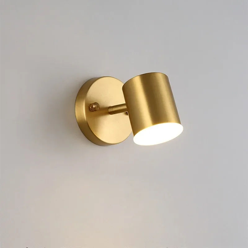 

Hallway Wall Lamp Bedroom Bedside Lamp Postmodern Simple and Rotatable Light Luxury Gold Mirror Front Lamp