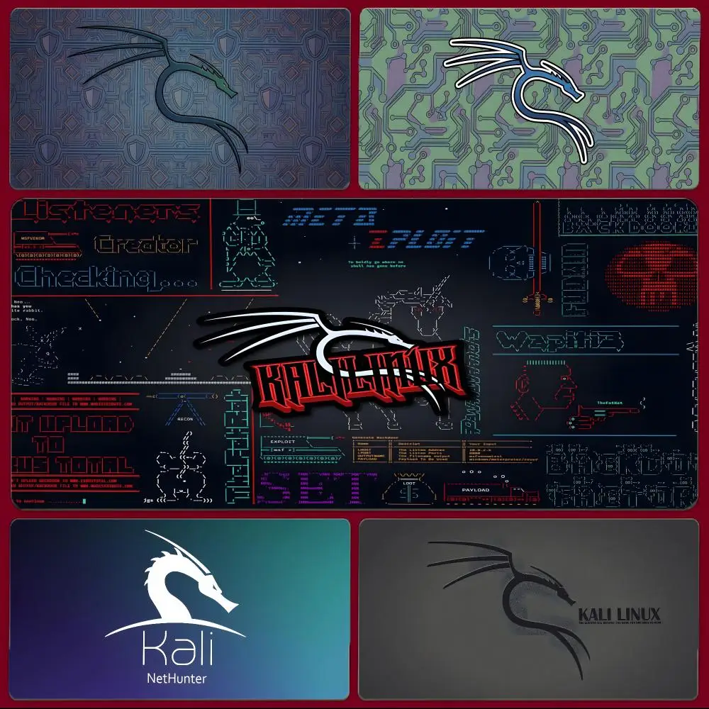 Brand Icon Kali Linux Logo Mouse Pad Large Gaming Mousepad with Stitched Edges Thickened Desk Mat PC