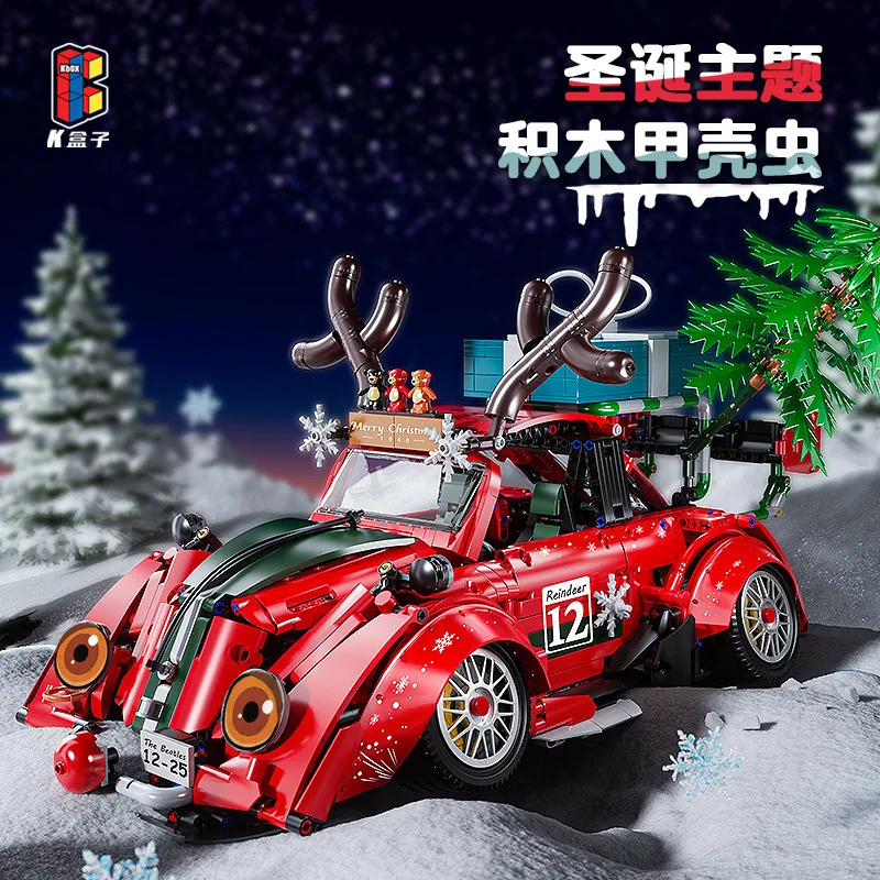 K Box K10247 Scarabeo di Natale Auto Modello di auto tecniche Serie di corse di città Giocattoli fai da te Building Blocks Regali di festa per ragazzi 2870 pezzi