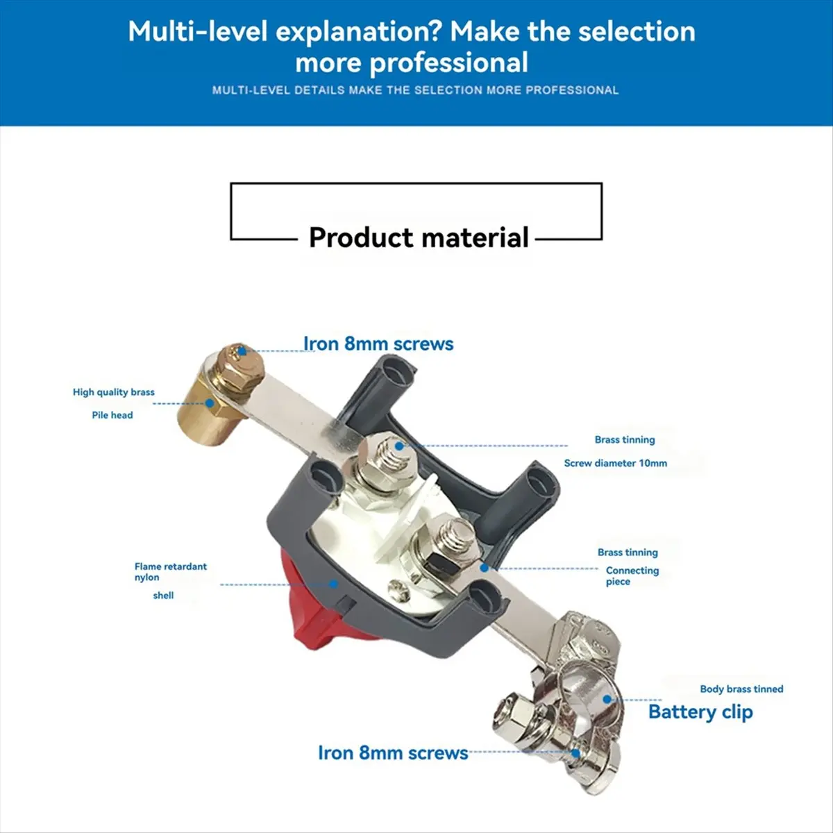 

ABZT RV Yacht Сильноточный положительный выключатель питания Латунный аккумуляторный столб 12 В-48 В Выключатель питания