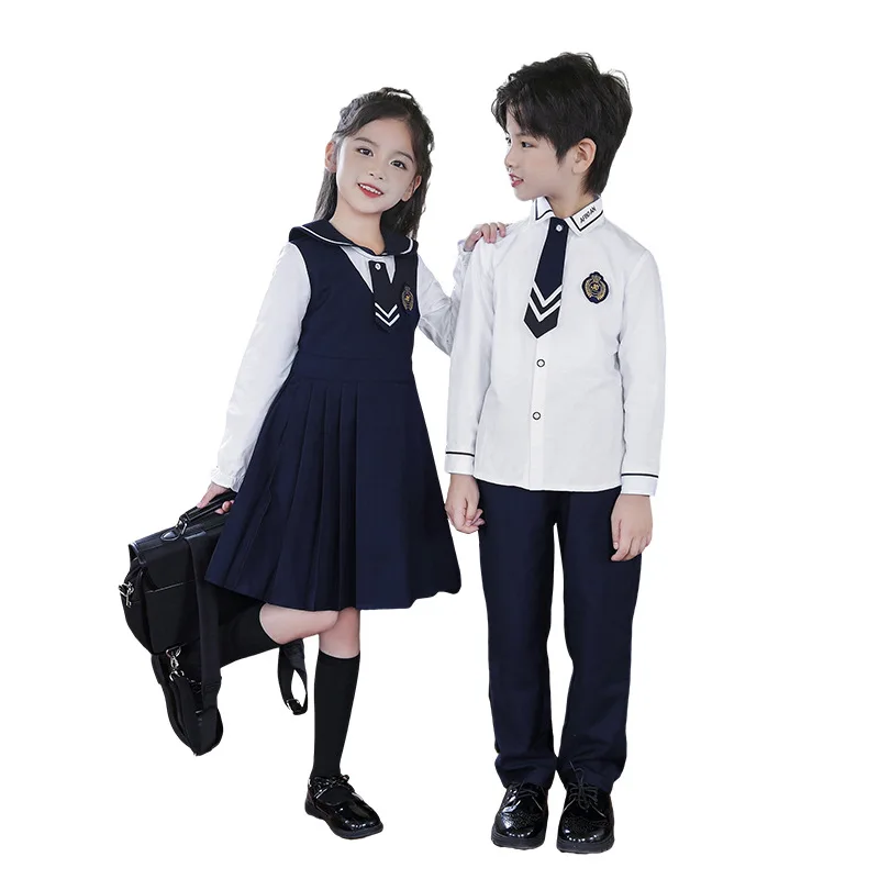 C006 Kindergarten Primary School Students Uniform British Academy Style Stage Recitation Choir Performance Costumes Sailor Dress