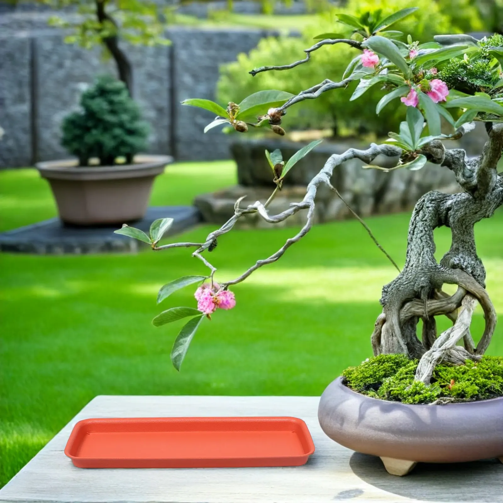 4Pcs Plant Tray Rectangular Plastic Drip Tray Leakproof Water Catcher for Indoor Outdoor Flowerpots Bonsai Garden Floor Surface