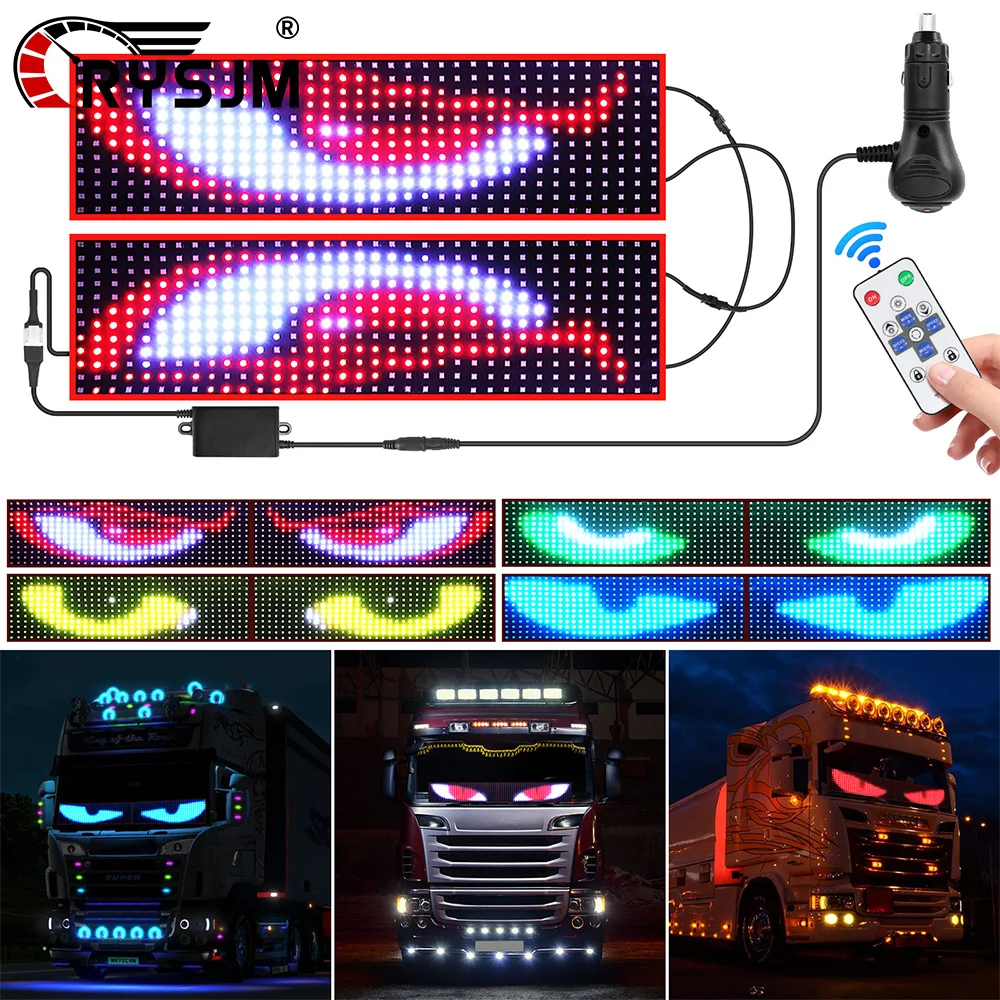 

APP Control LED Truck Text Pattern Lighting Display with Remote Car Devil Eye Light 24V Lighting Strip For Board Windshield