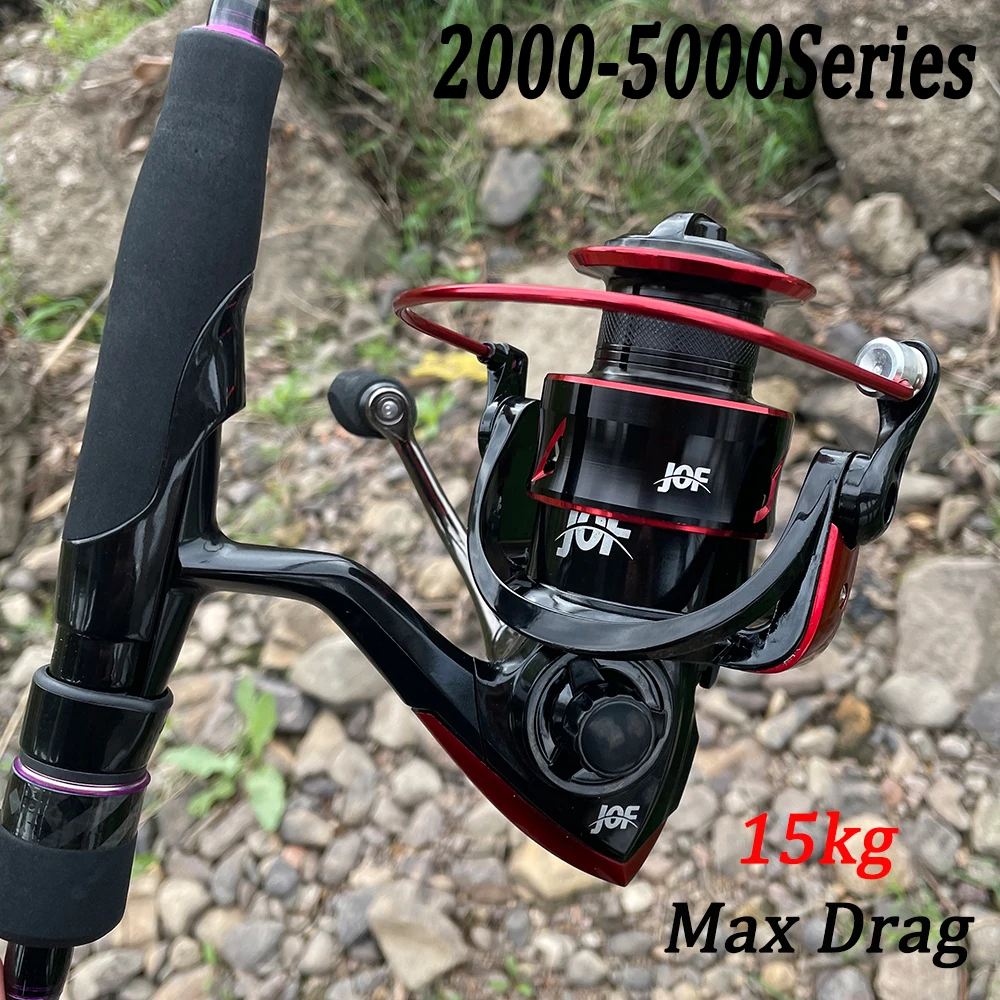 Bobina di alluminio CNC mulinello da Spinning 15KG Max Drag Power mulinello da pesca Bass Pike Fishing 2000/3000/4000/5000Series maniglia