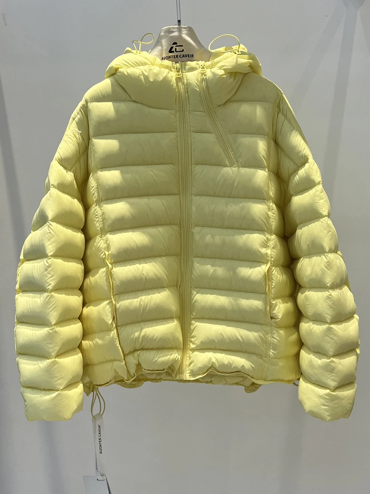

Women's Lightweight Puffer Jaet Double Zipper Bread Sle 90 down Hooded Loose Fit Winter New Arrival Coat Warm Ci Casual
