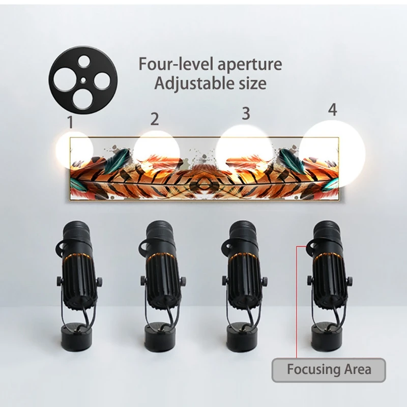 Proyector de luz LED de pista de enfoque ajustable, 3W, 7W, 10W, 15W, 20W, Zoom, foco, KTV, Bar, restaurante, cafetería, punto de fondo, iluminación