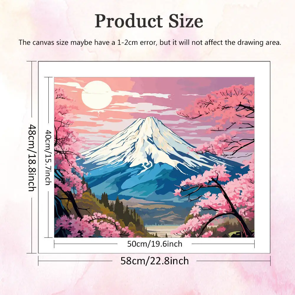 لوحة زيتية بالأرقام منظر طبيعي جبلي DIY لوحة رقمية لشجرة المنزل مشهد صورة فنية على قماش هدية مرسومة يدويًا